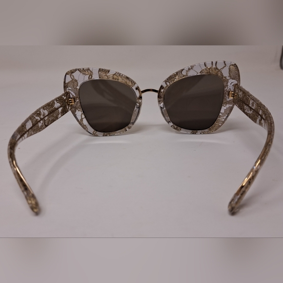 Dolce & Gabanna Women's Sunglasses Butterfly DG4319 31535A Gold Lace 51-22-140 - Picture 5 of 16